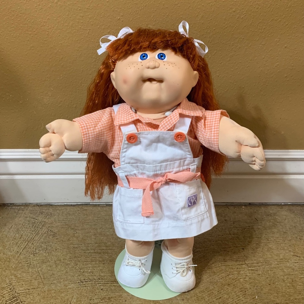 Vintage Cabbage Patch Kids Doll Cornsilk Girl With Red Hair  Freckles 1989 HM18